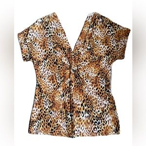 Jones New York Animal Print Top NWT
